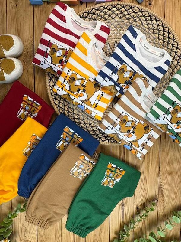 بلوز شلوار خرسی راه راه