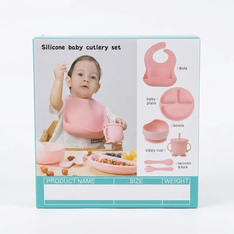 ست ظروف سیلیکونی غذاخوری کودک (Silicone Baby Cutlery Set)