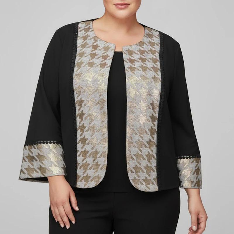 کت زنانه مدل کتان خرجکار ژاکارد کد AK1397