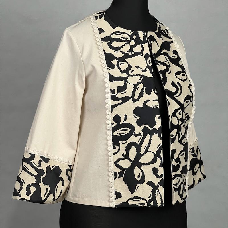 کت زنانه مدل کتان خرجکار ژاکارد کد AK1394