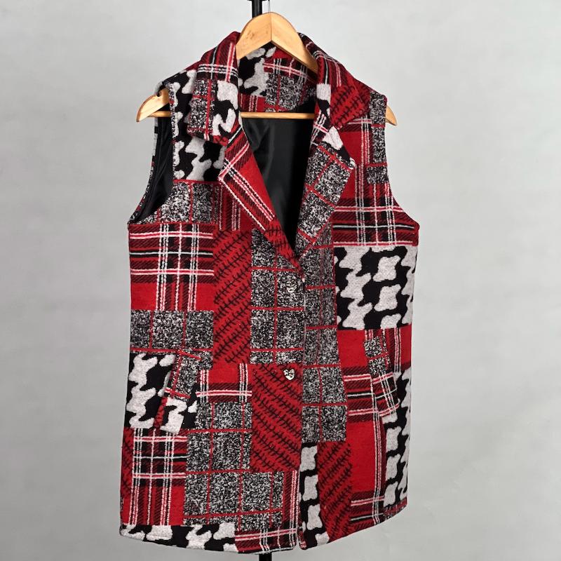 جلیقه زنانه مدل  کلاسیک فوتر ترکیبی کد AK1494