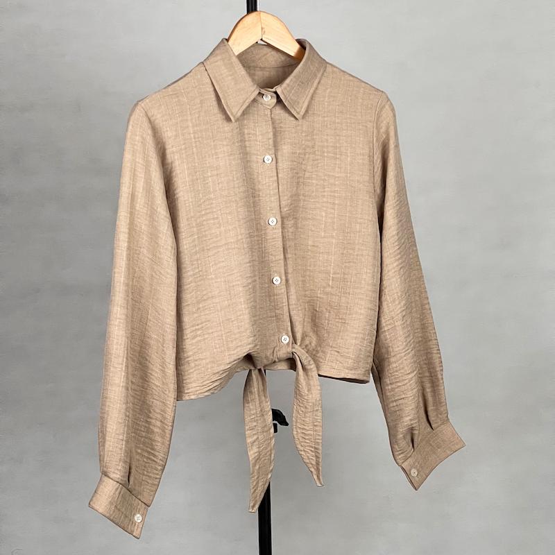 کراپ شومیز زنانه مدل گره ای بابوس کد AK1505