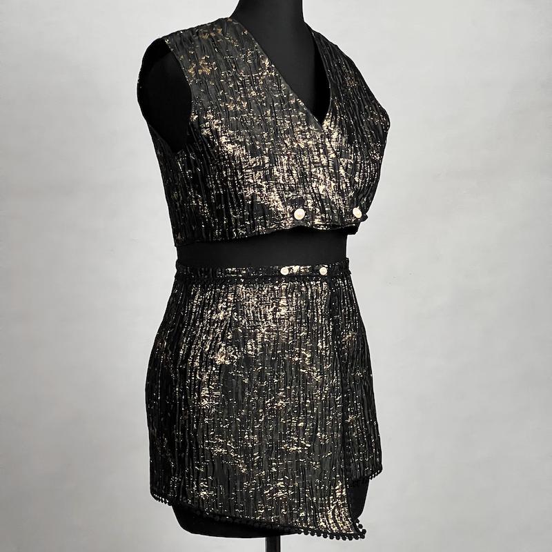 ست جلیقه و دامن رسمی زنانه مدل ژاکارد اکلیلی کد AK1508