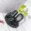 دکوری جذاب - ست بتنی- گلدان - سینی - قندان - طرح ماربل شیت - مشکی
