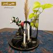 دکوری رومیزی کامل مشکی با رگه های طلایی مدرن و چشمگیر صنایع دستی کرج لند