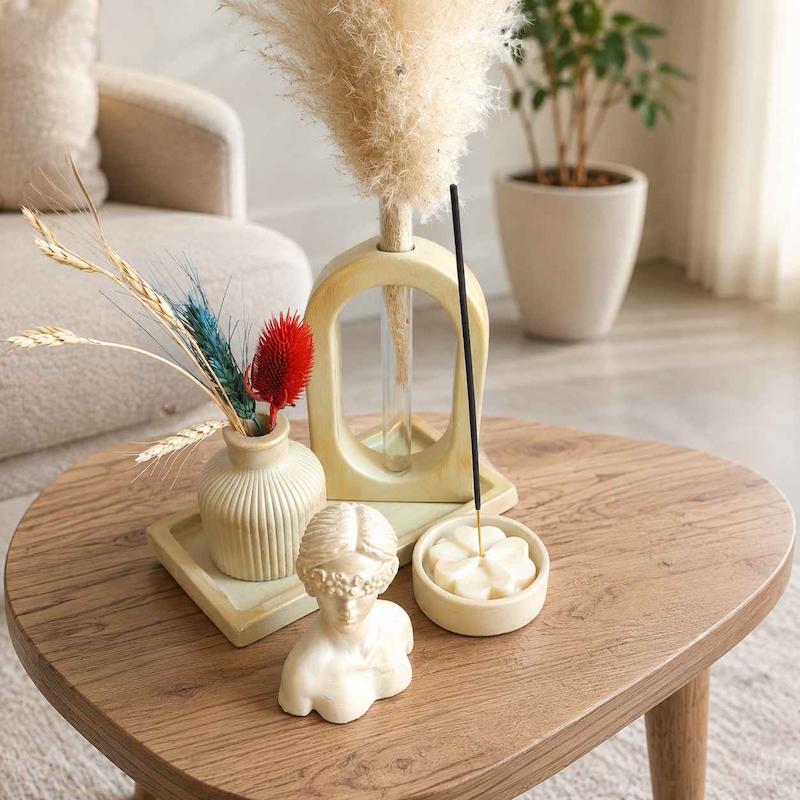 دکوری رومیزی مینیمال سبزسیج پتینه طلایی دستساز صنایع دستی کرج لند