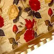 سینی چوبی طرح دار، کف ترنسفر با رزین، سین طلایی ، دستساز| کرج لند