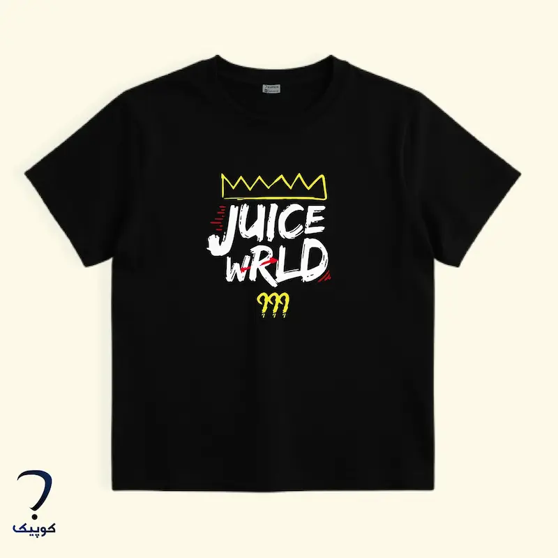 تیشرت مشکی نخی با چاپ گرافیکی الهام گرفته از Juice WRLD