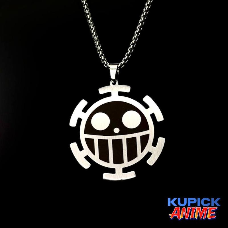گردنبند وان پیس با طرح Heart Pirates Jolly Roger، استیل ضد حساسیت و رنگ ثابت
