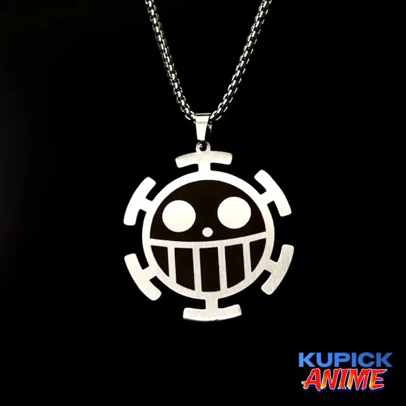گردنبند وان پیس با طرح Heart Pirates Jolly Roger، استیل ضد حساسیت و رنگ ثابت
