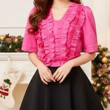  کراپ تیشرت زنانه یقه حلزونی وارداتی 