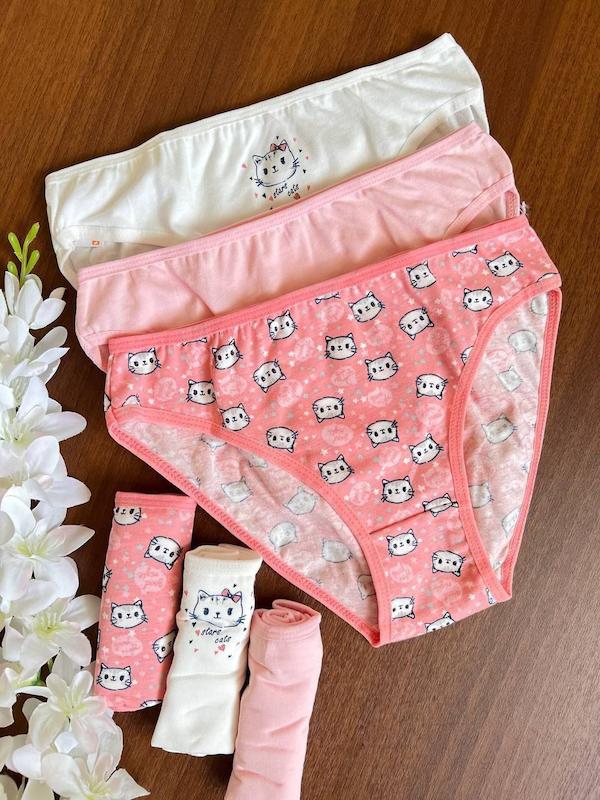 شورت اسلیپ دخترانه دومینانت ترک طرح گربه صورتی 