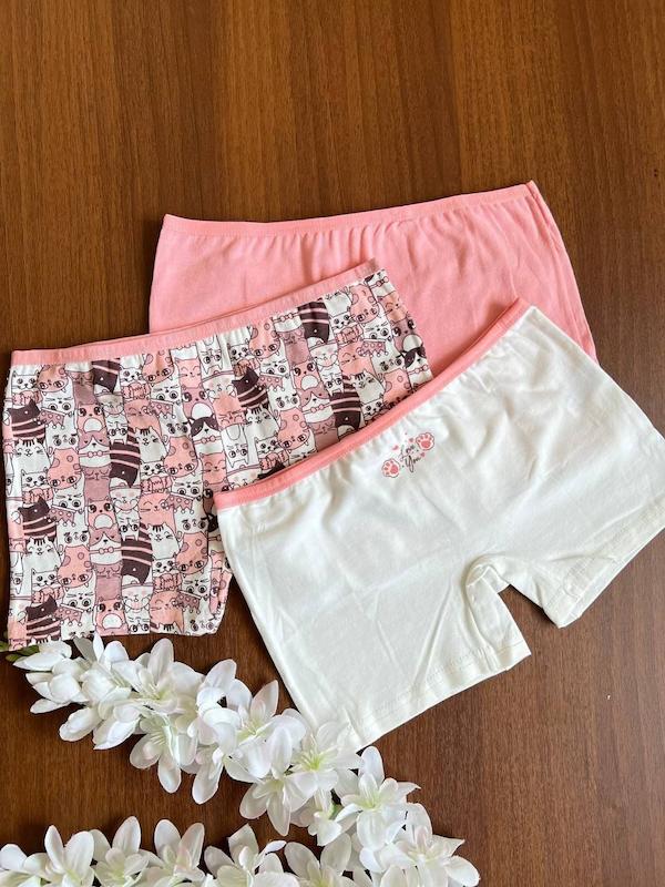 شورت پادار دخترانه دومینانت ترک طرح گربه صورتی 