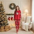 ست بلیز آستین بلند و شلوار تدی گرم بالا زنانه وارداتی کریسمسی