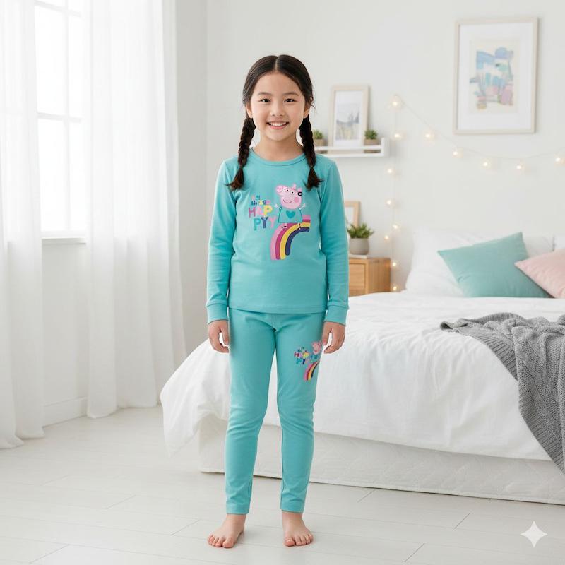 لگ دخترانه وارداتی برند peppapig طرح پپاپیگ 6-8 سال