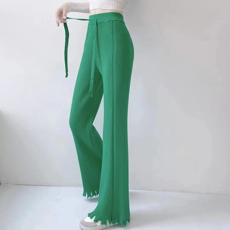 شلوار بگ زنانه باف موهر وارداتی پایین ریش