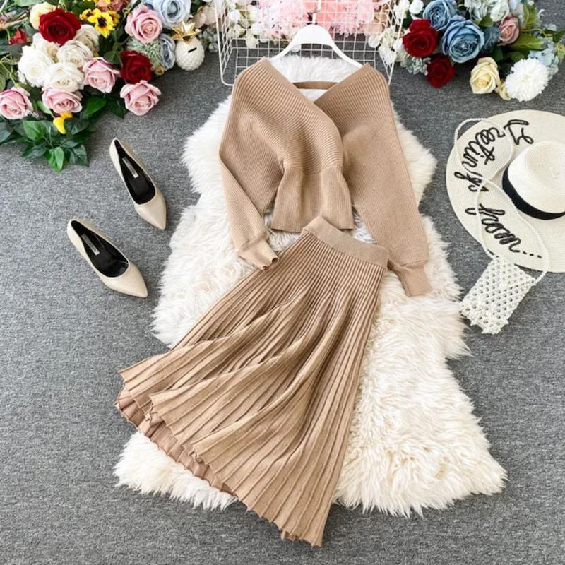 ست بلیز و دامن باف زنانه وارداتی