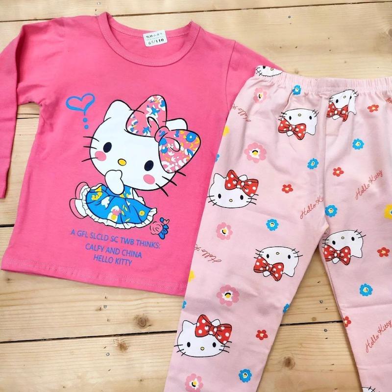 ست بلیز آستین بلند و شلوار دخترانه طرح کیتی