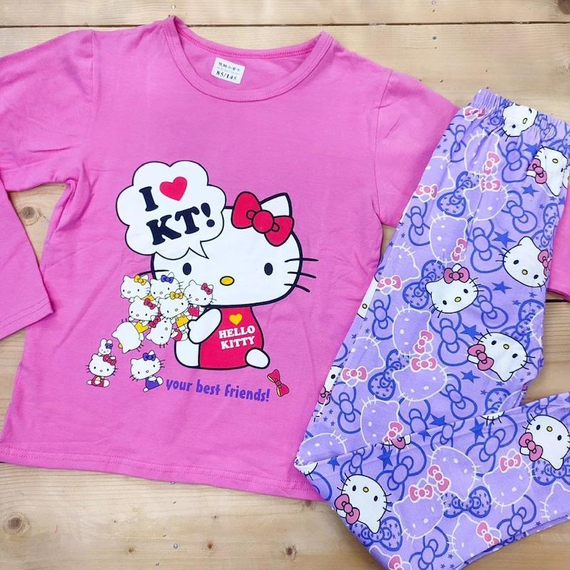 ست بلیز آستین بلند و شلوار دخترانه طرح کیتی