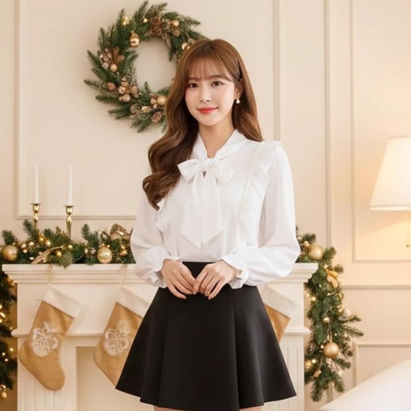 شومیز مجلسی یقه پاپیون زنانه وارداتی 