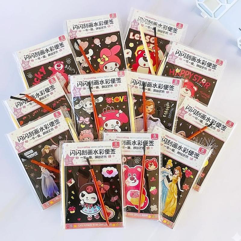 دفترچه رنگ آمیزی زغالی آبرنگی کرومی و سانریو 