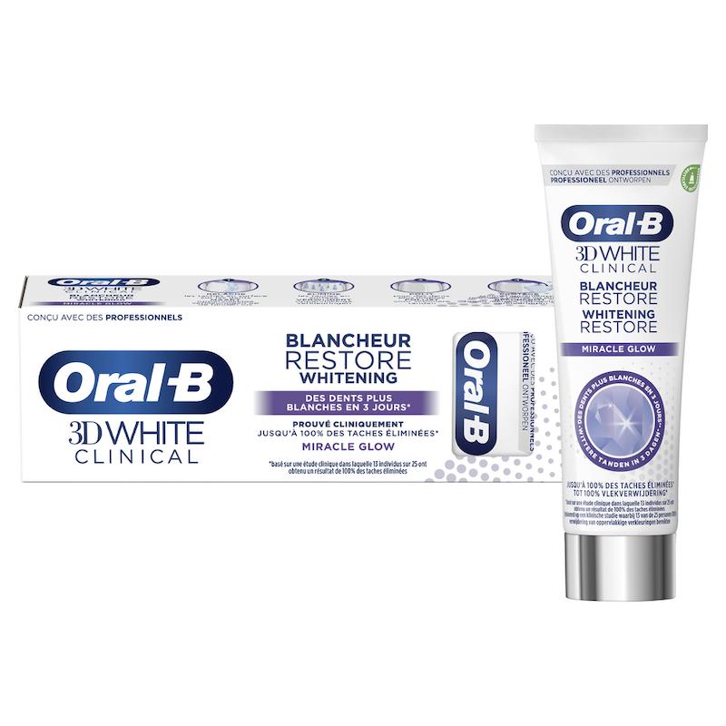 خمیر دندان اورال بی تری‌دی وایت کلینیکال | Oral-B 3D White Clinical Blancheur Restore Whitening)