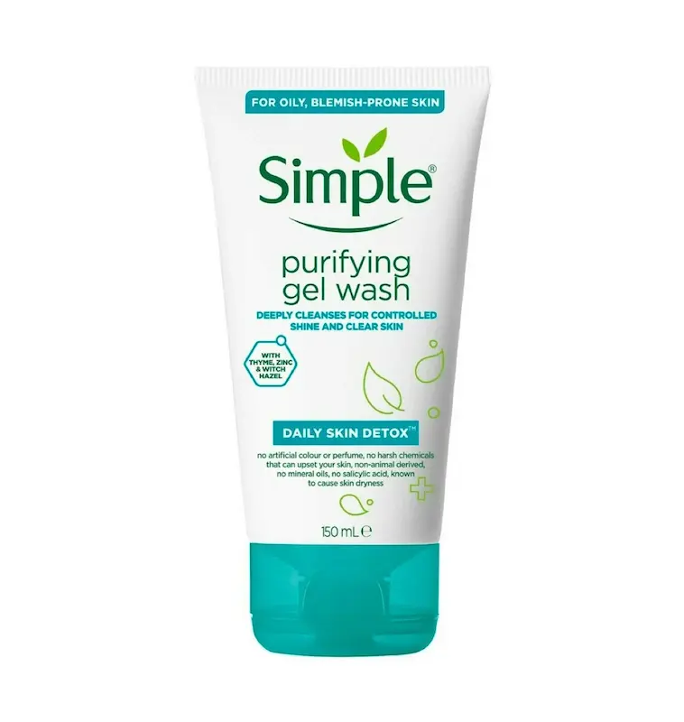 ژل شستشوی صورت سیمپل مخصوص پوست چرب و مختلط | Simple Purifying Gel Wash
