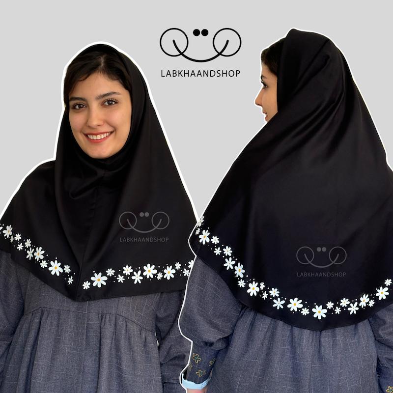 مقنعه دورتادور بابونه چاپی 