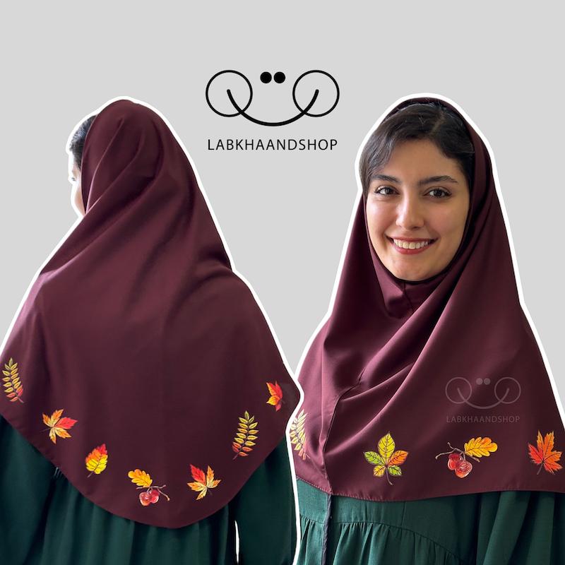 مقنعه طرح برگ پاییزی(دور تا دور مقنعه) ۱۴۱
