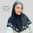 مقنعه طرح پروانه آبرنگی چاپی (دو طرف مقنعه)