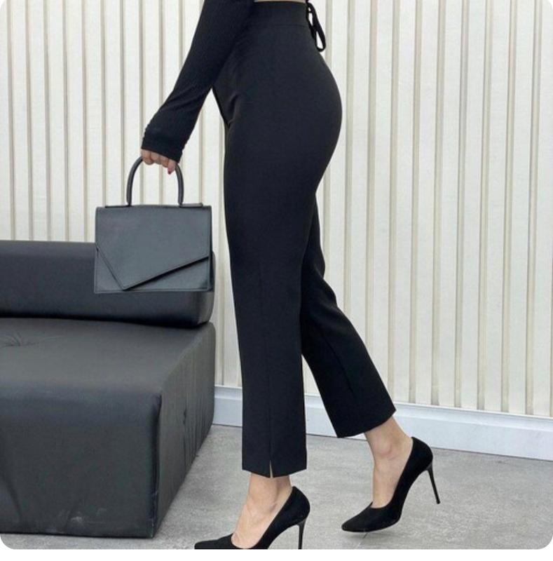 شلوار زنانه راسته دمپا چاک کد 5107
