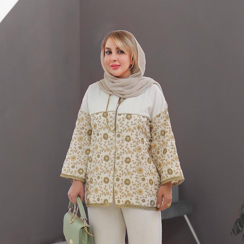 مانتو لینن هندی سرمه دوزی-0548