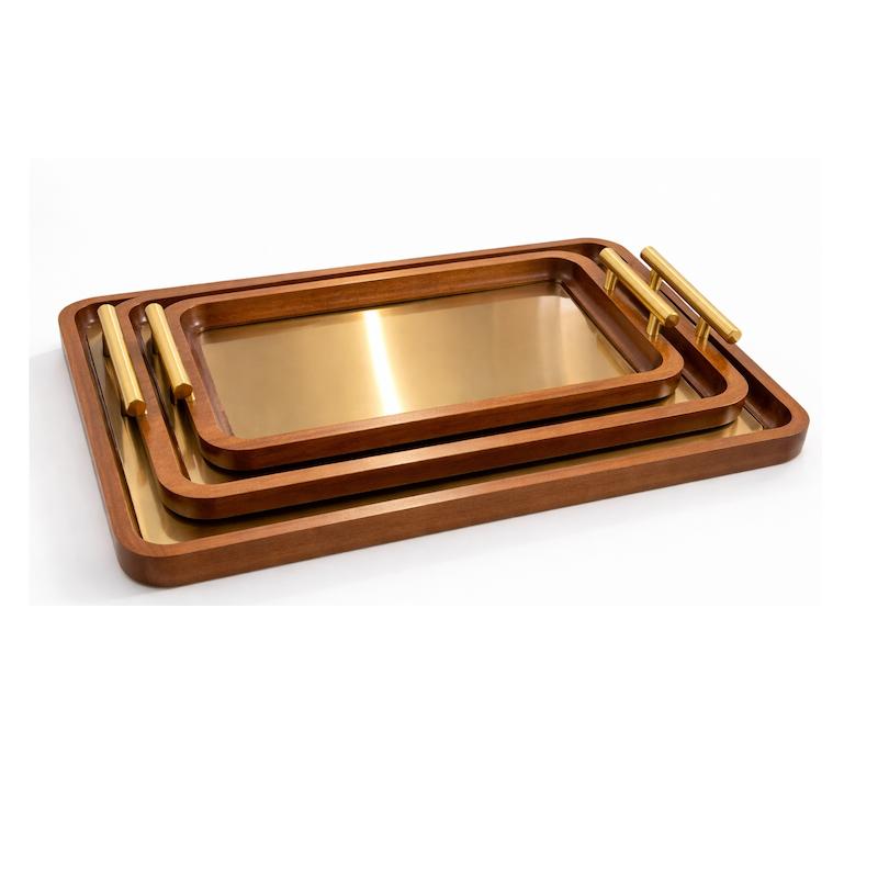 سینی پذیرایی Rose Gold Wood