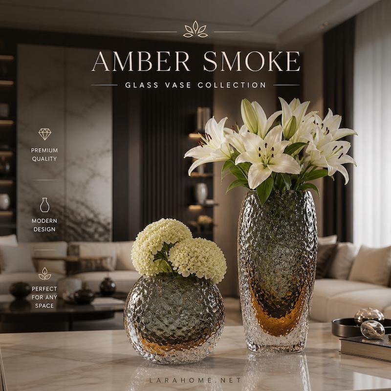 گلدان‌ دکوراتیو مدل Amber Smoke