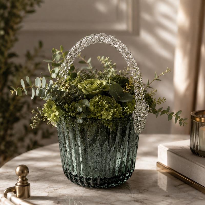 سبد دکوراتیو شیشه‌ای Smoky Aura