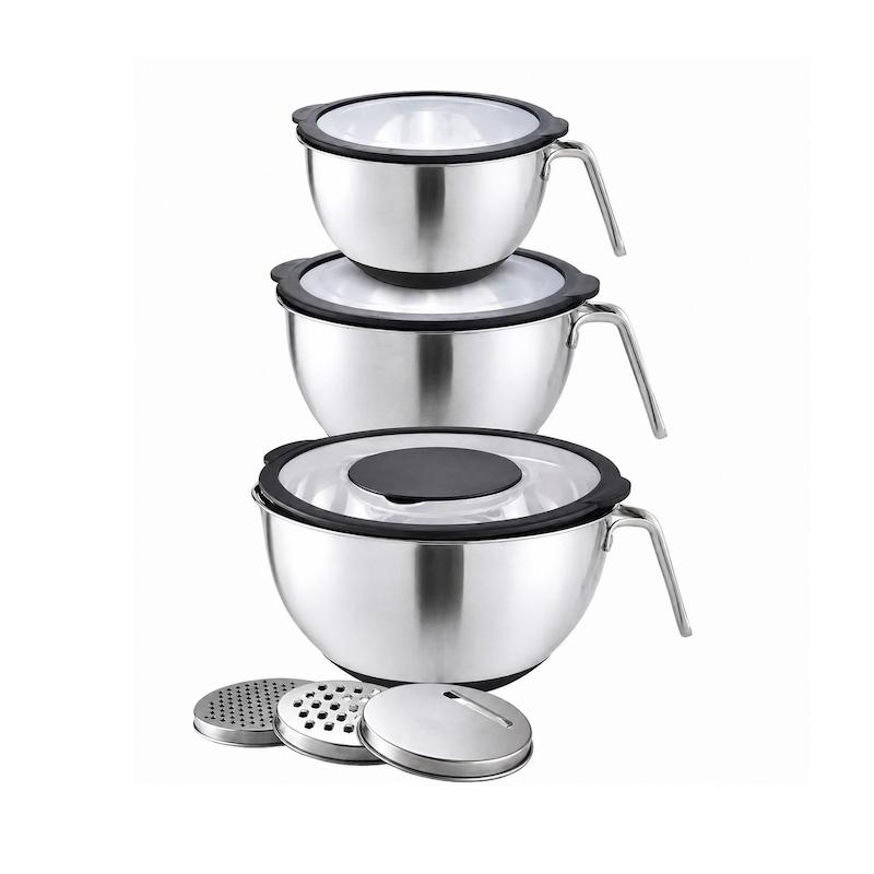 کاسه استیل درب‌دار دسته‌دار مدل MixPro 304