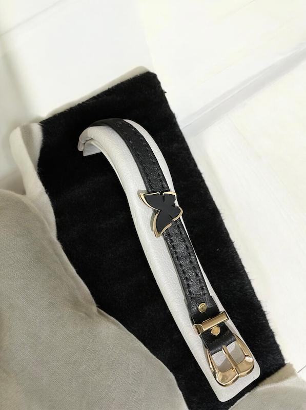 دستبند اسپرت چرم طبیعی یراق پروانه مات   کد ۳۳۳۵۰۴۱