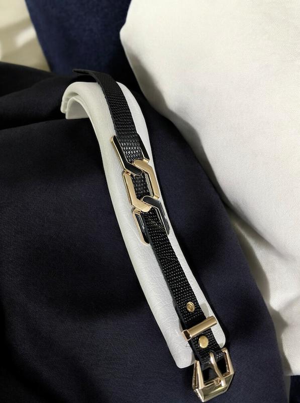 دستبند زنانه چرم طبیعی یراق زنجیری  کد ۳۳۳۵۰۴۲