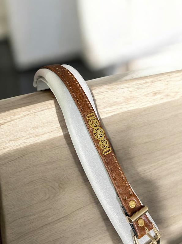 دستبند اسپرت چرم طبیعی یراق گل  کد ۳۳۳۵۰۴۸