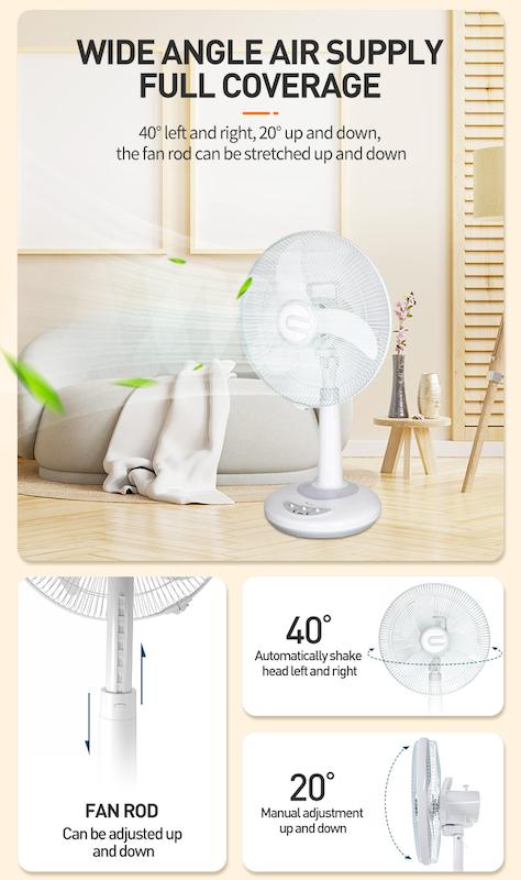  پنکه شارژی ایستاده DP مدل DP-F505AL سایز ۱6 اینچ
