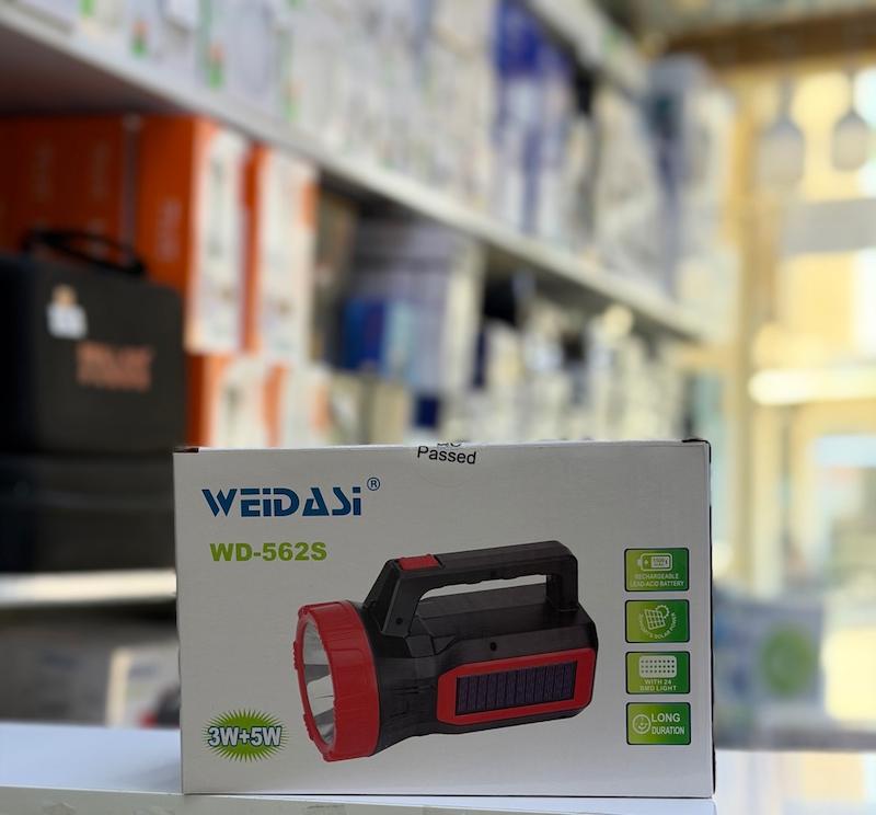 چراغ قوه خورشیدی (سولار) ویداسی مدل WD-562S نور مهتابی و مهتابی بغل