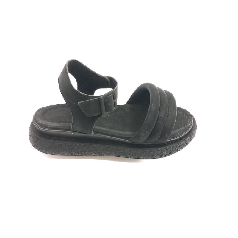 صندل زنانه طبی و راحتی پفکی رنگ مشکی کد LS-SAW-100-BK