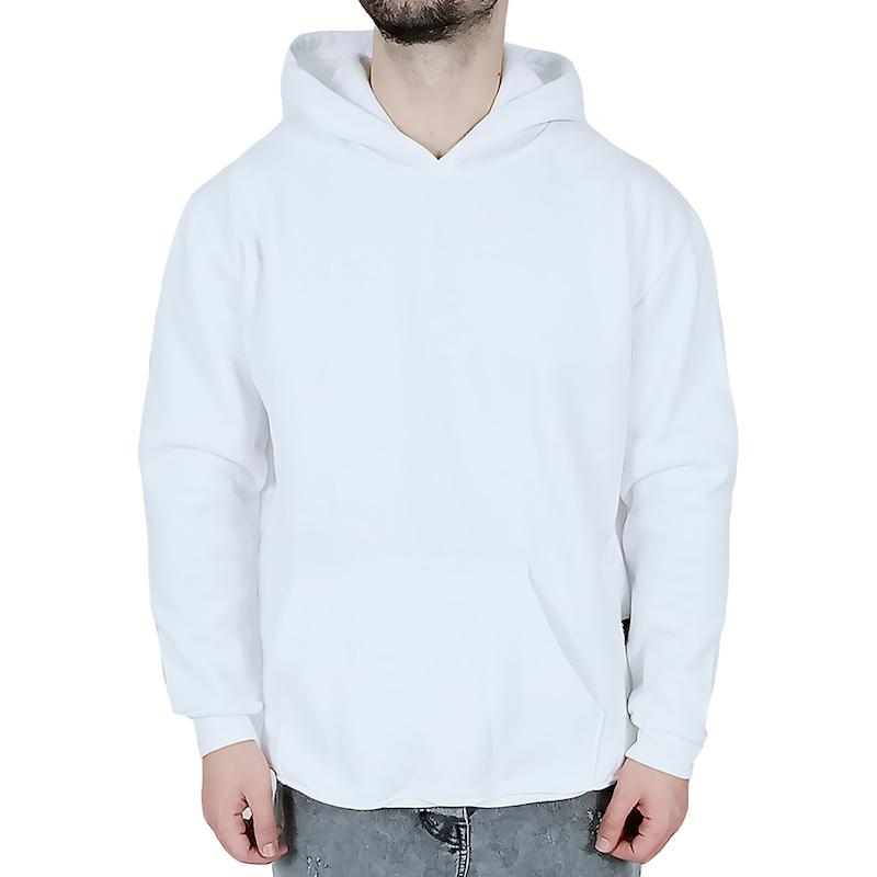 هودی آستین بلند مردانه مشکی سفید طرح ساده