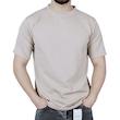 تیشرت آستین کوتاه  ساده مردانه کرم طرح بیسکویتی