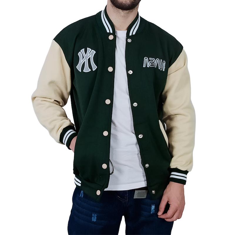 بامبر جکت مردانه سبز طرح ناسا