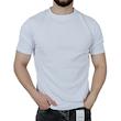 تیشرت آستین کوتاه  ساده مردانه سفید طرح بیسکویتی