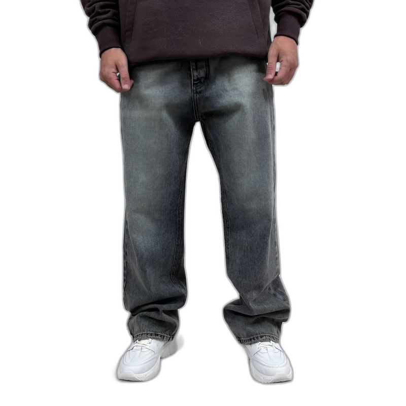 شلوار جین بگ مردانه طوسی طرح ساده