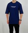 تیشرت آستین کوتاه مردانه سرمه ای نخ پنبه طرح مچینست