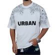 تیشرت آستین کوتاه مردانه باکسی سفید طرح URBAN