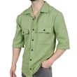 پیراهن آستین کوتاه مردانه سبز طرح دو جیب